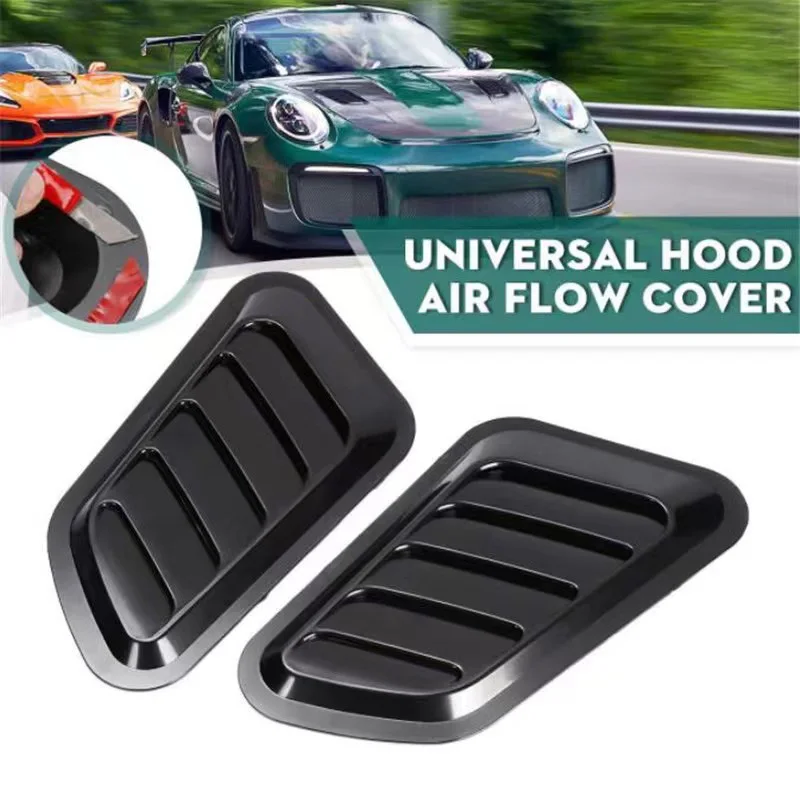 

1 Pair Universal Car Air Flow Intake Hood Scoop Turbo Bonnet Vent Cover Stickers Carbon Fiber ABS Automobile Exterior Decorative