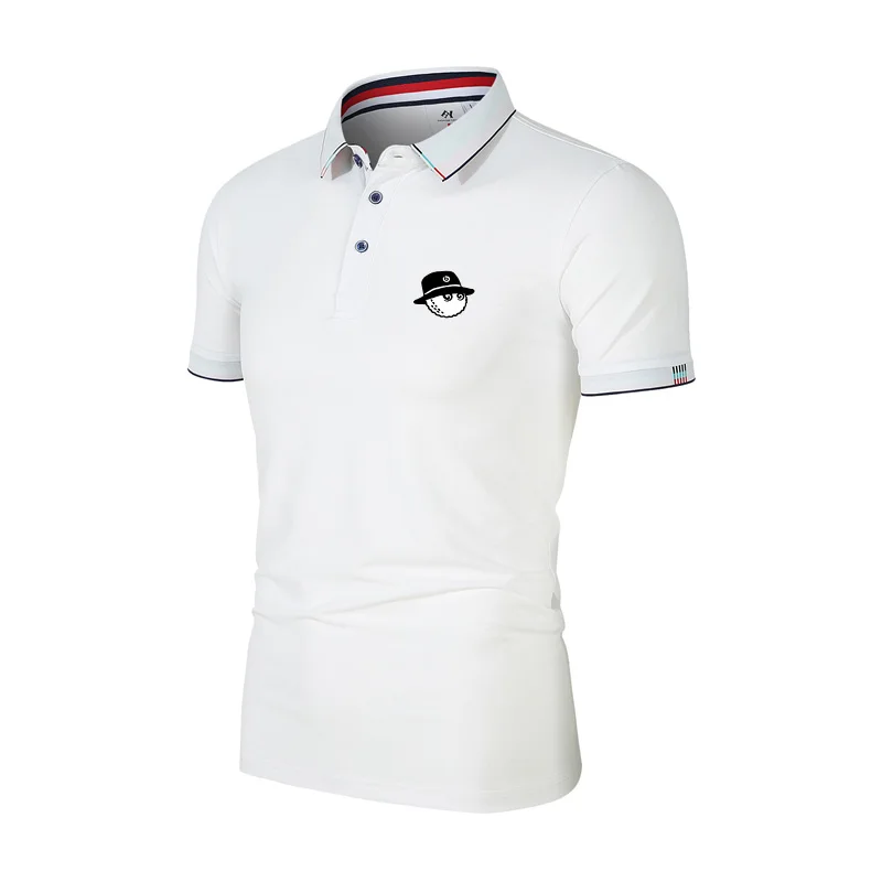 Embroidery Malbon Logo Golf Shirts for Men High Quality Summer Breathable Spandex Short Sleeve Tops Golf Wear Man Polo T-Shirt