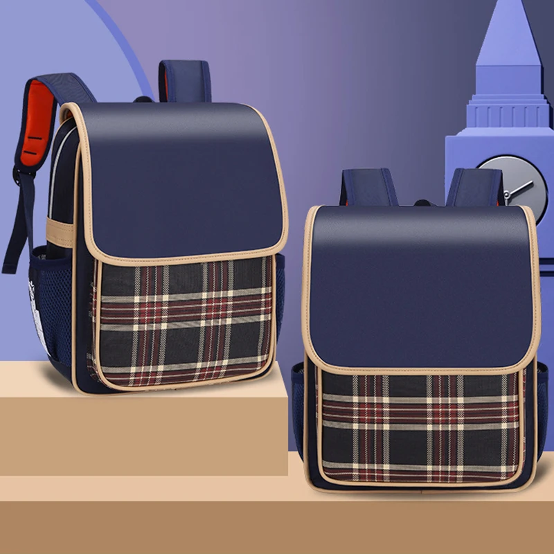 Children School Backpacks Kids British Plaid School Bags Waterproof Larger Capacity Student Orthopedic Schoolbag 2023 Mochila
