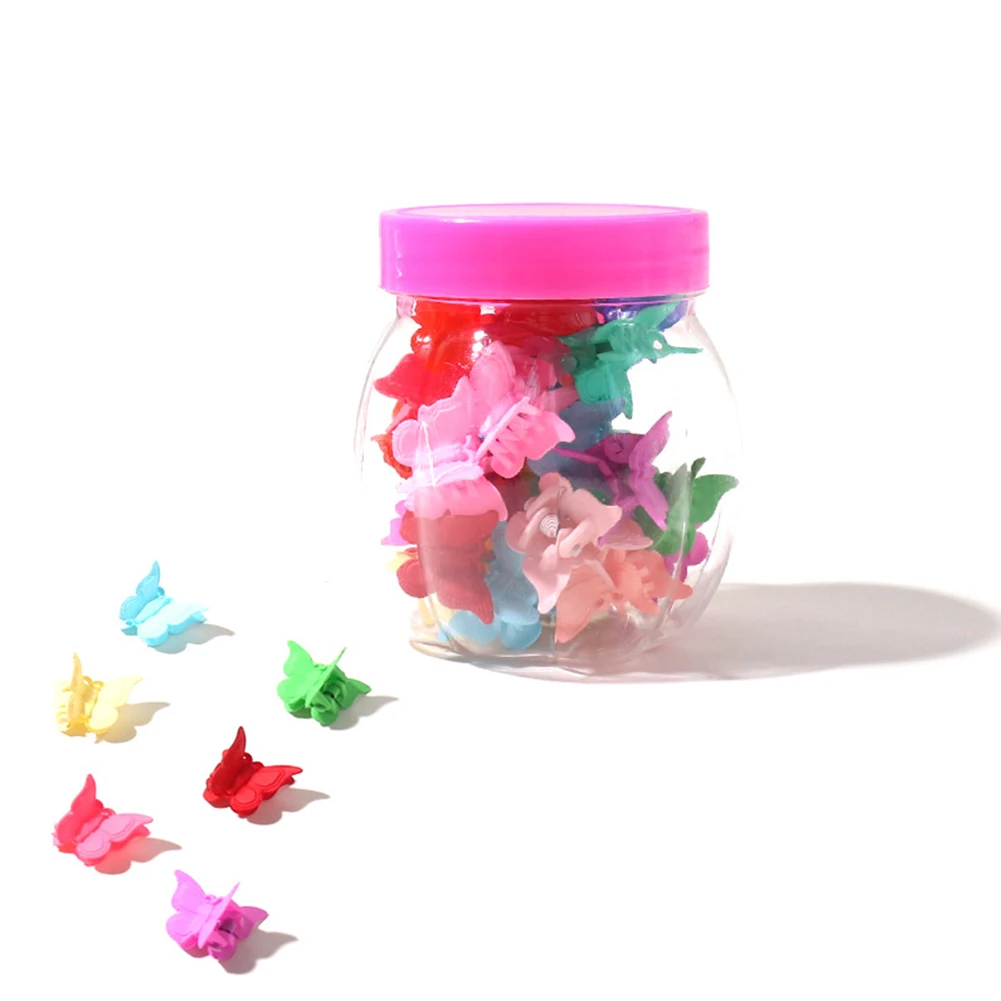 

30pcs Girl Cute For Kids Daily Styling Tool Frosted Fashion Assorted Color With Storage Box Mini Hair Claw Clip Party Non Slip