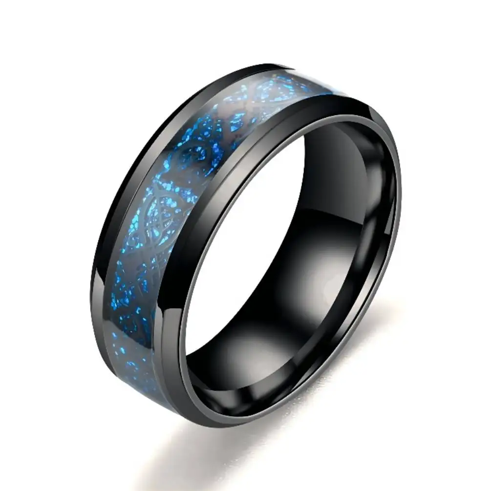 

Ornament Titanium Steel Stainless Steel Dragon Pattern Ring Couple European and American Fashion Men's Ring