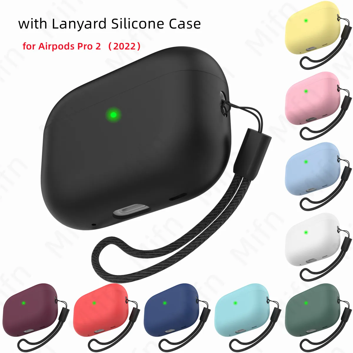 

Luxury Silicone Case Cover [Front LED Visible] For AirPods Pro 2 Case soft AirPod Pro 2 skin case for Air pods pro 2 2022 Case