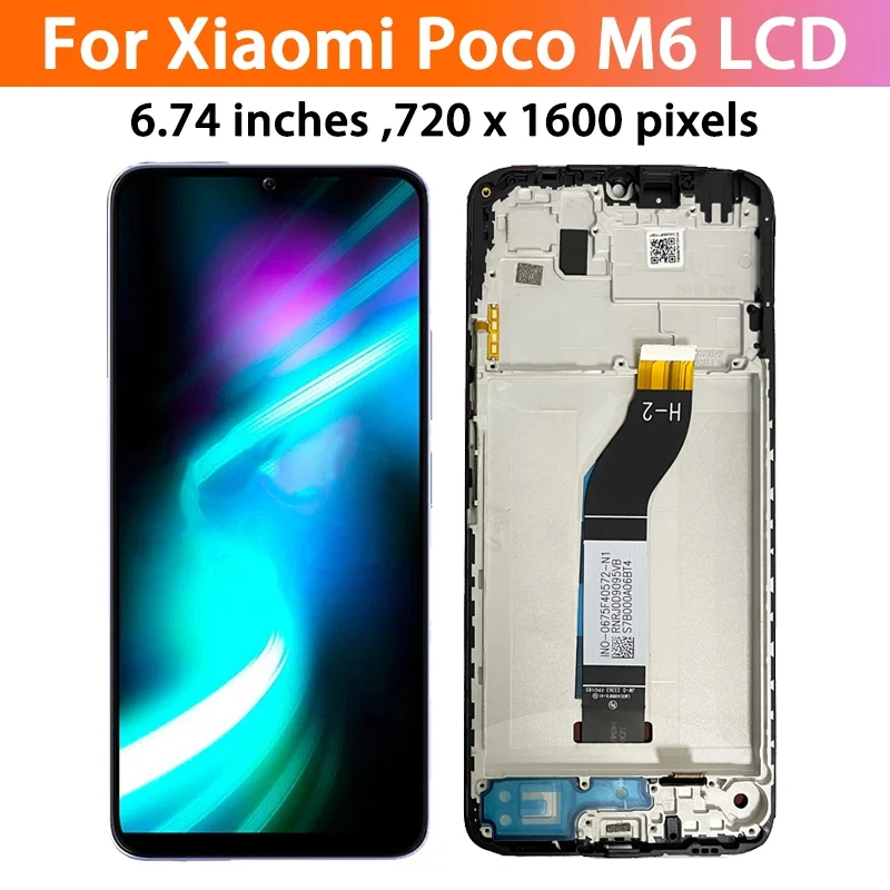 Экран 6 74 дюйма для Xiaomi Poco M6 ЖК-дисплей сенсорный экран дигитайзер запасные части
