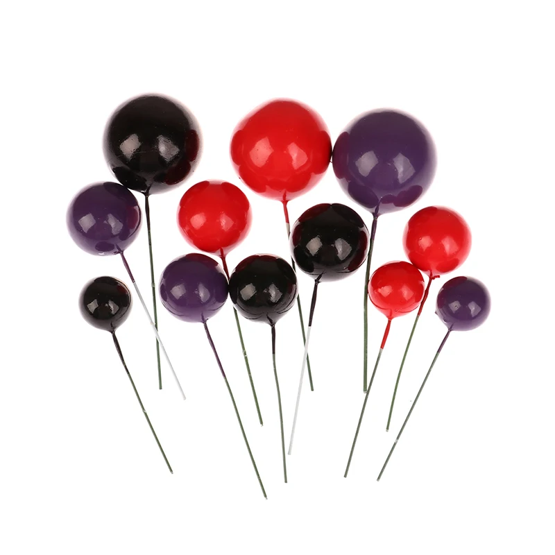 

5 Pcs Ins Cold Style Cake Ornaments Colorful Ball Cake Toppers Red Black Purple Birthday Party Baking Decoration Accessories