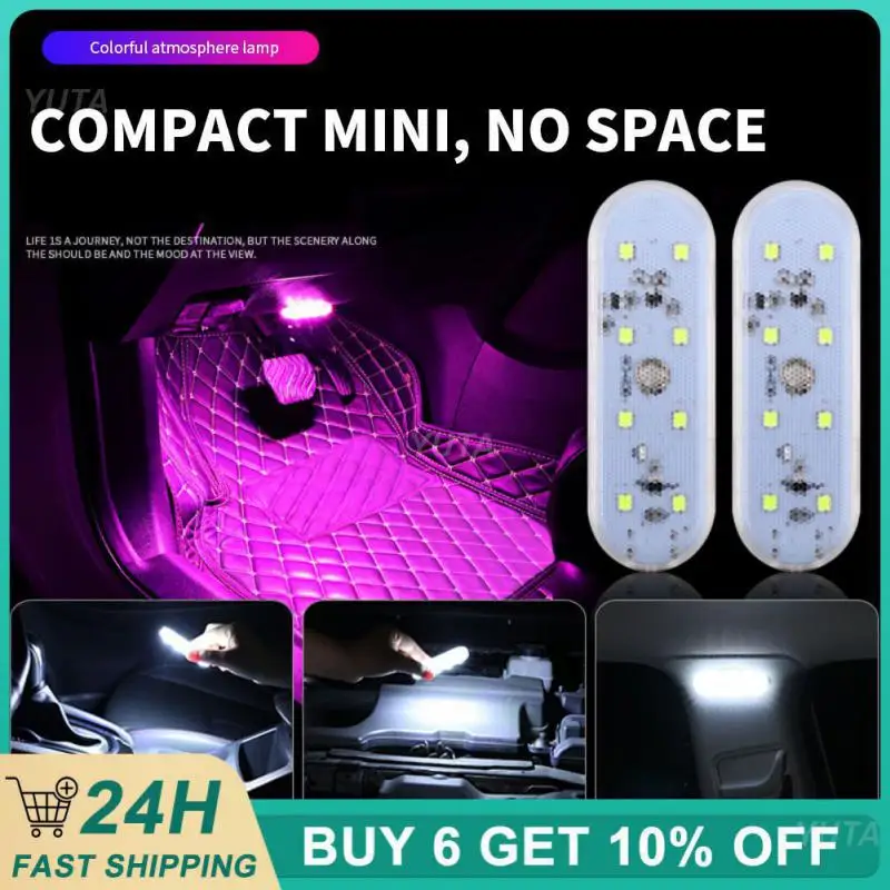 

Car Styling Night Light 8led 1pcs Car Interior Accessories Ambient Light Roof Mini Car Accessories Atmosphere Light Reading Lamp