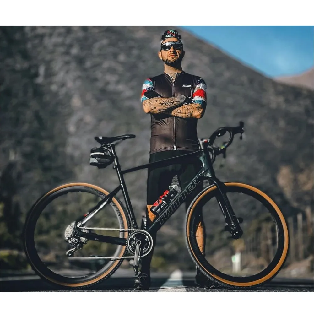 TWITTER Cheap Aviation Design Carbon Fiber Gravel Bicycle 700 * 40C Tires RS-22 Speed Internal Racing Frame Dual Disc Brakes