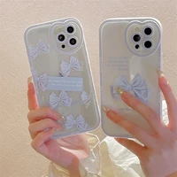 iphone case love lens blue bowknot transparent case for iphone11 12 13 promax xs xr xmax silicone soft case