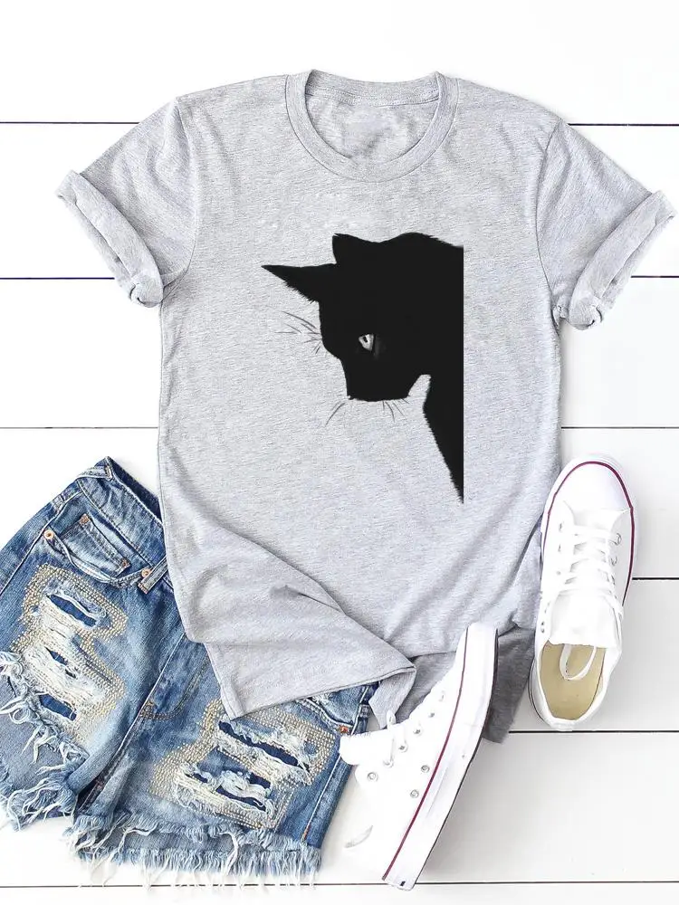 

Женская футболка с принтом, с коротким рукавом