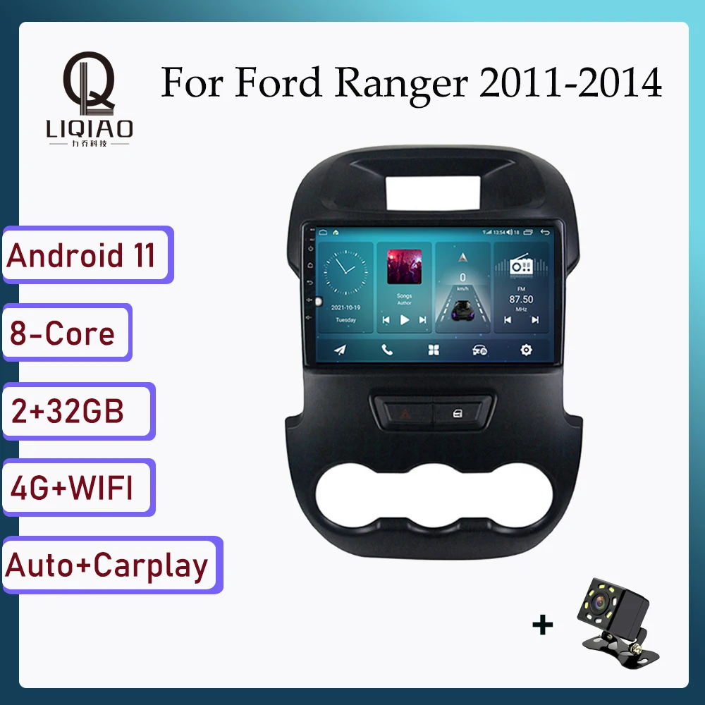 

2 din Carplay Auto Car Radio For Ford Ranger 2011-2014 Android Car Multimedia DVD Player Head Unit GPS Navi Bluetooth SWC OBDII