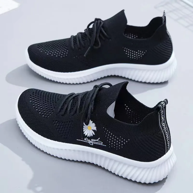 Sports Shoes Women's Soft Sole Breathable Mesh Casual Shoes Women's Fashion Sports Shoes Thick Sole Women's Vulcanized Shoes