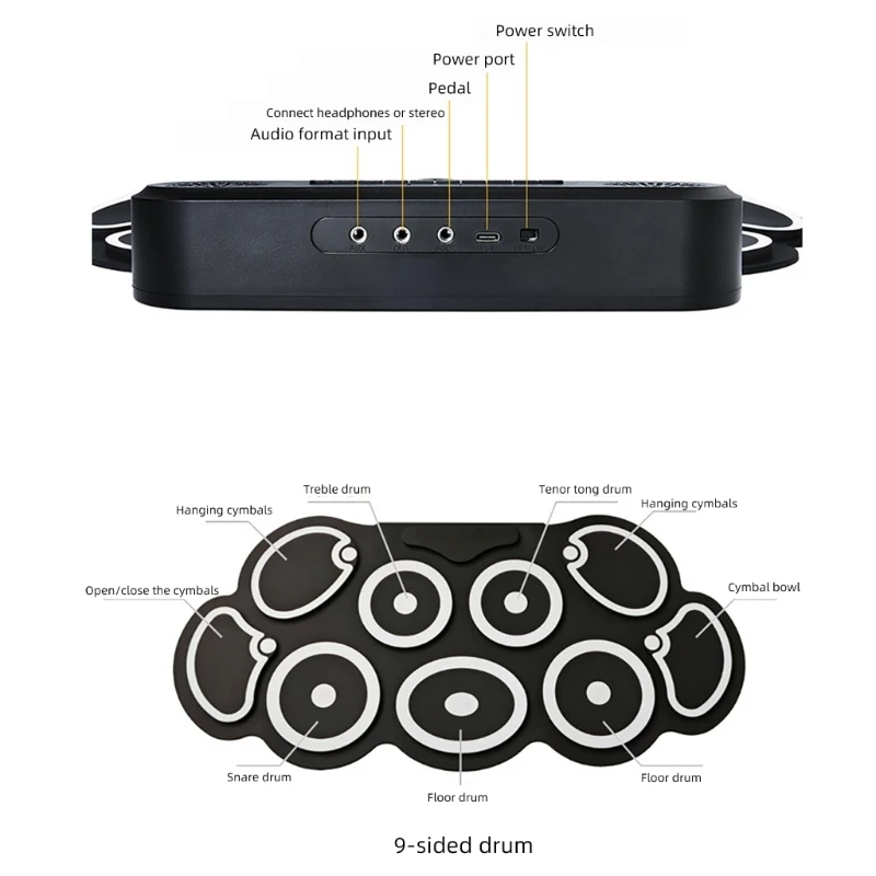 Удобные для начинающих скатывающиеся барабанные колодки Детские электрические