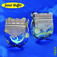 2022 new 21 keys kalimba ocean whale thumb piano african finger instrument with song instruction book tuning hammer accessories