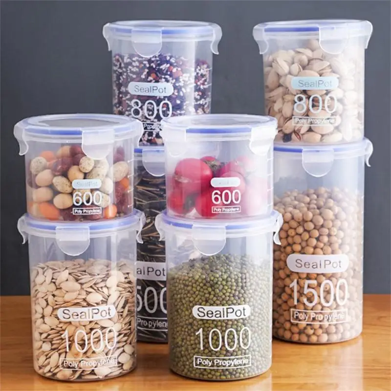 

2/4/5PCS Small Moisture-proof Clear Container New Food Canister Kitchen Food Sealed Jars Kitchen Gadgets Transparent Keep Fresh
