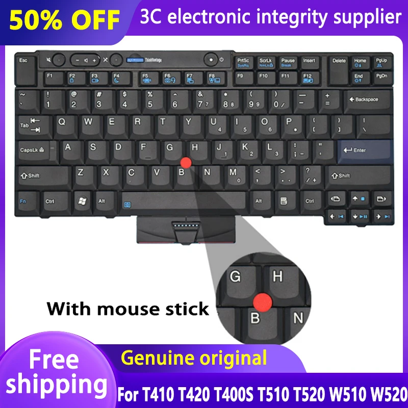 

NEW US Keyboard For Lenovo ThinkPad T410 T420 T400S T510 T520 W510 W520 X220 X220T Laptop Case US Backlit Keyboard Replacement