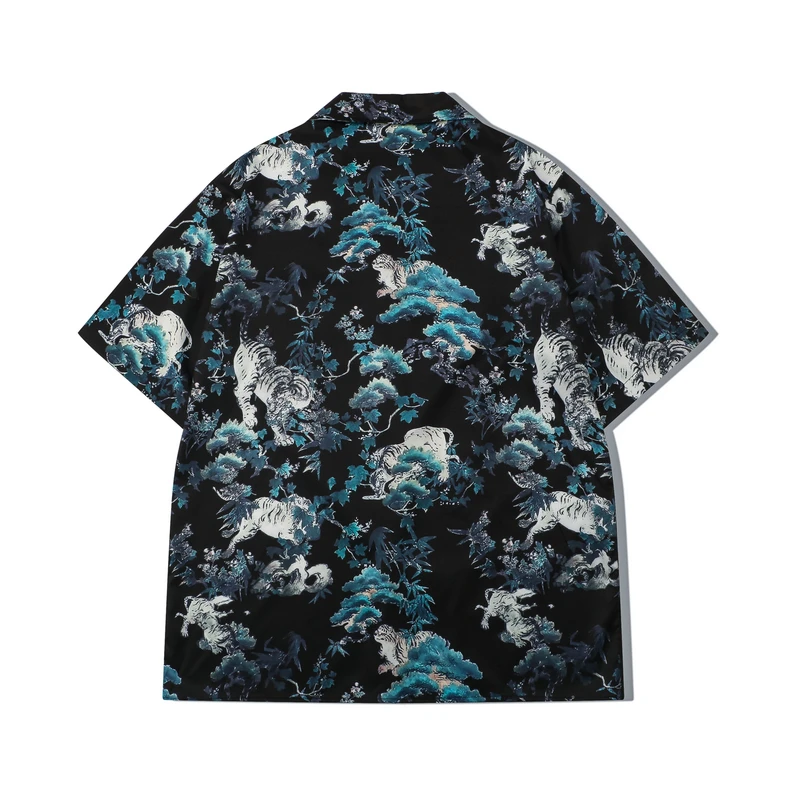 High quality thin fabric short sleeve summer men's and women's shirt Tennis Club Hawaiian style beach shirt