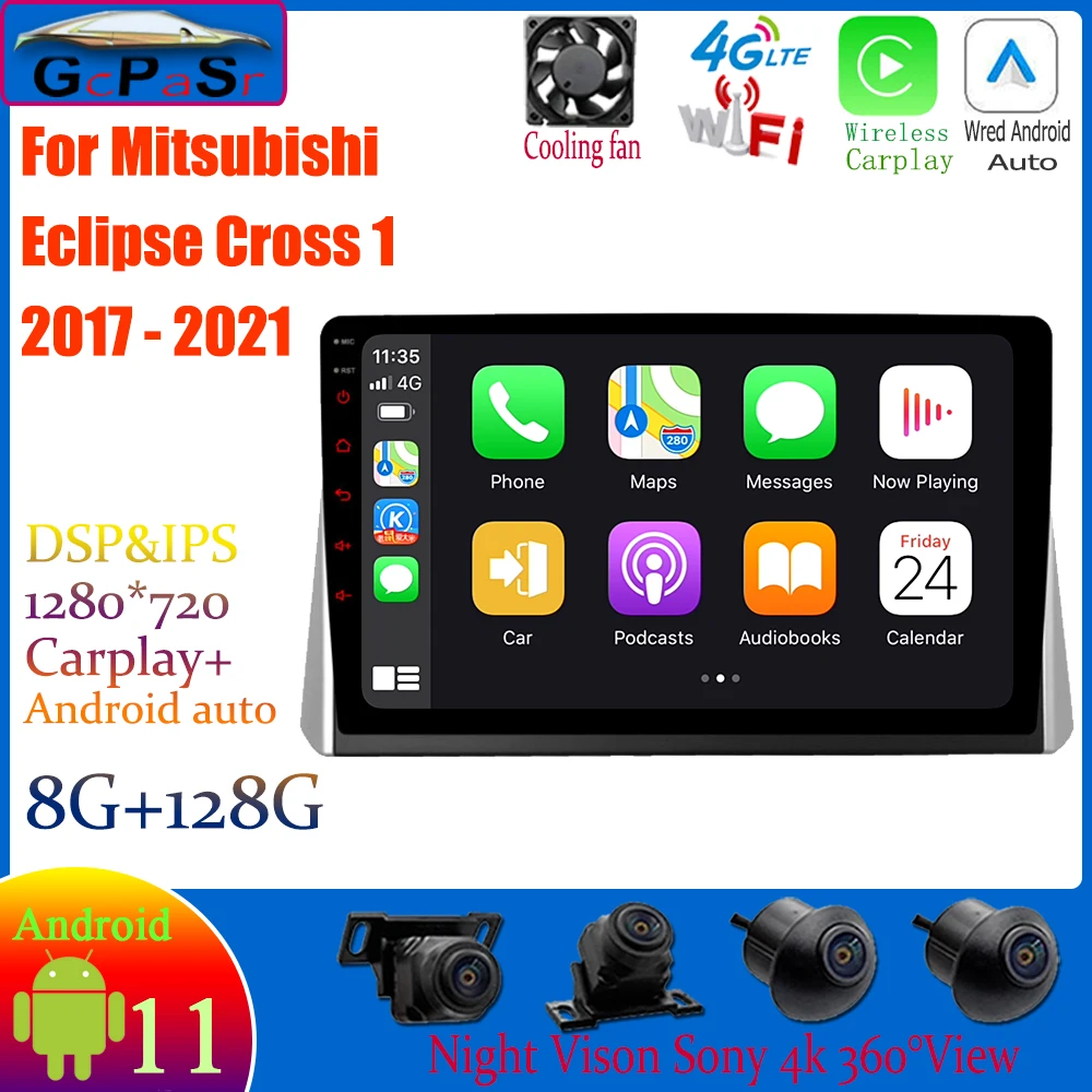 

Carplay Android 11 для Mitsubishi Eclipse Cross 1 2017 -2021 Авторадио с сенсорным экраном Радио Мультимедийный видеоплеер навигация GPS