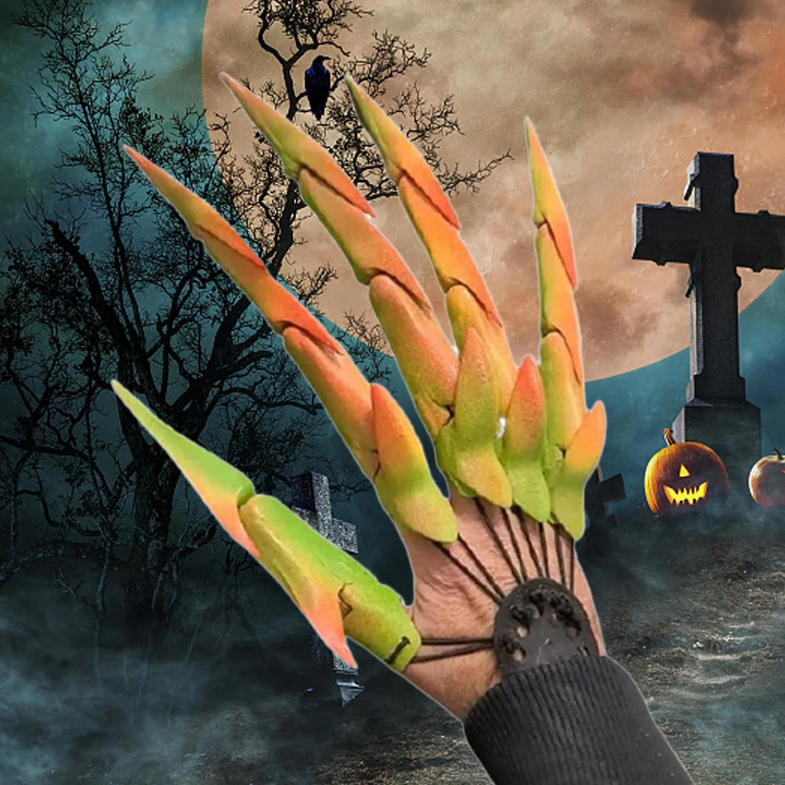 

Party Dresses for Women Sexy Halloween Articulated Fingers Horror Monster Skeleton Bone Party Decoration Props