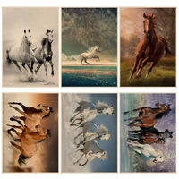 running horse classic anime poster vintage room home bar cafe decor vintage decorative painting
