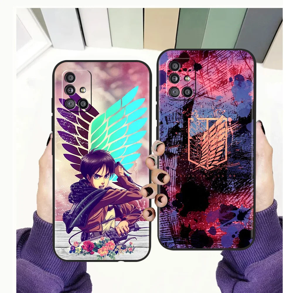 

Attack On Titan Anime Phone Case Cover For Samsung A13 A22 A32 A52 A72 A51 A71 A21S A31 A41 5G Silicone Shockproof Luxury Shell