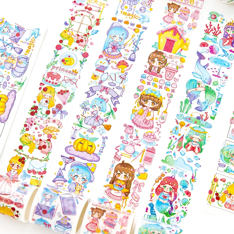

Cute Girls Washi Tape Handmade Collage Aesthetic Stationery Notebooks Art Decor Diary Scrapbooking Sketchbook For School Supplie