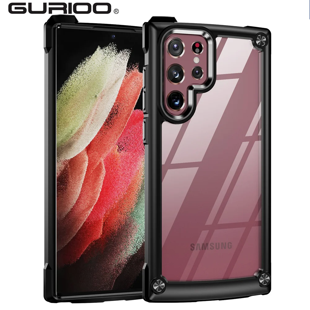 Роскошный сверхпрочный Гибридный бронированный чехол-бампер для Samsung Galaxy S22 Ultra S21