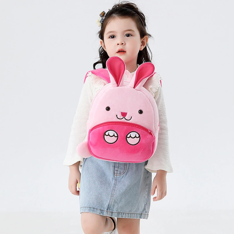OSLD 2-4Years Boys Outdoor Sports Backpack Girls Cartoon Animal Backpack Kindergarten Light Plush Schoolbag Kids Cute Small Bags