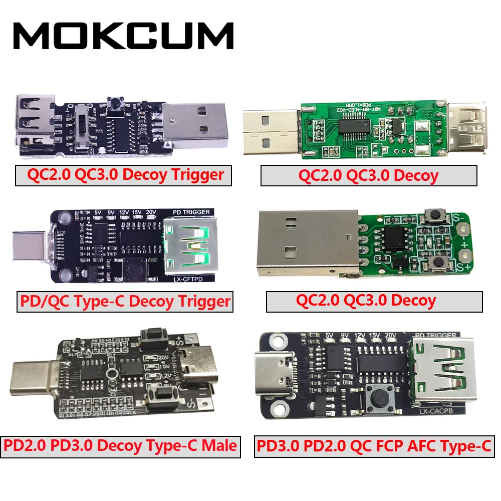 

USB Type-C PD Decoy Trigger Board PD2.0 3.0 QC 2.0 3.0 Motherboard Module Power Supply Voltage Tester DC 5V 9V 12V 15V 20V