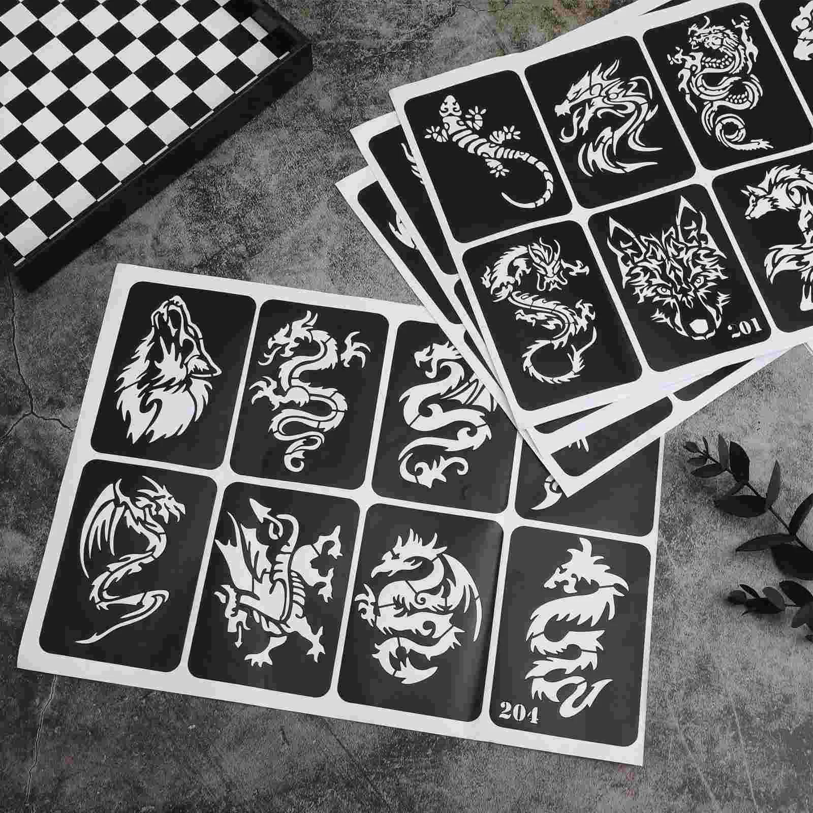 32 шт. трафареты для тату-машины аэрографа блестящие татуировки набор макияжа