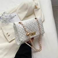 lingge bag womens bag 2022 new trendy korean version of the embroidered thread chain small square bag large capacity one should