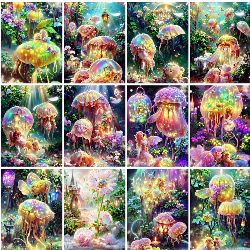 

GATYZTORY Painting By Number Fairytale World Handpainted Canvas Modern Coloring By Numbers Landscape For Home Decor DIY Gift