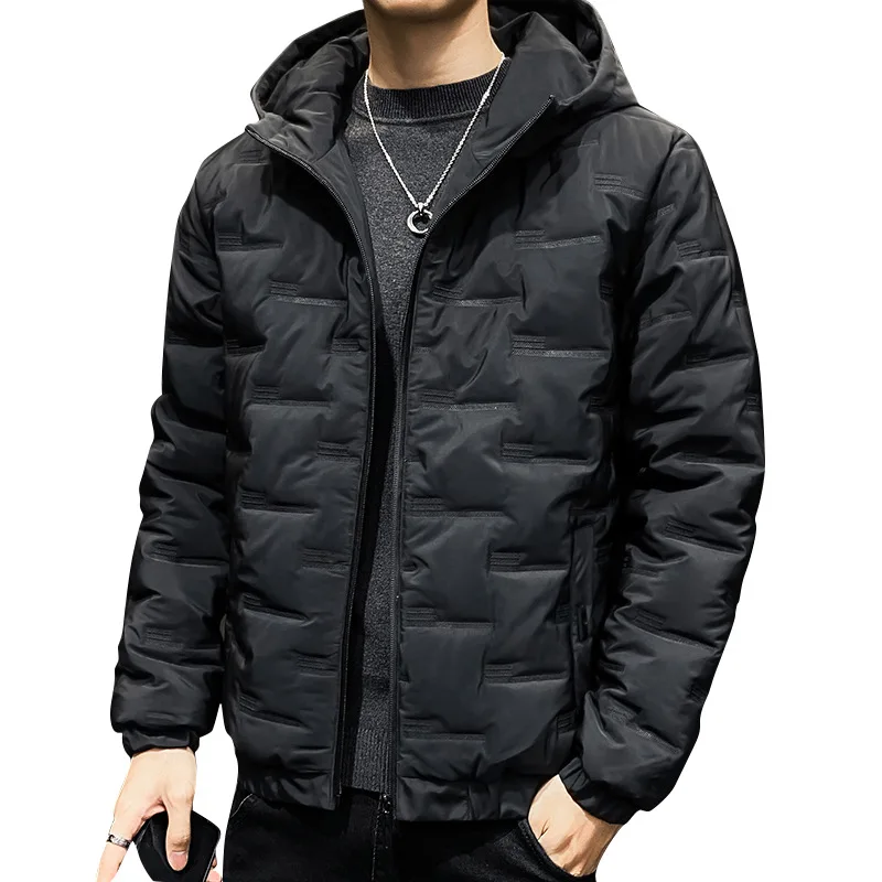 Men's autumn and winter clothes Korean casual hooded coat, cold proof, warm and thickened cotton padded clothes