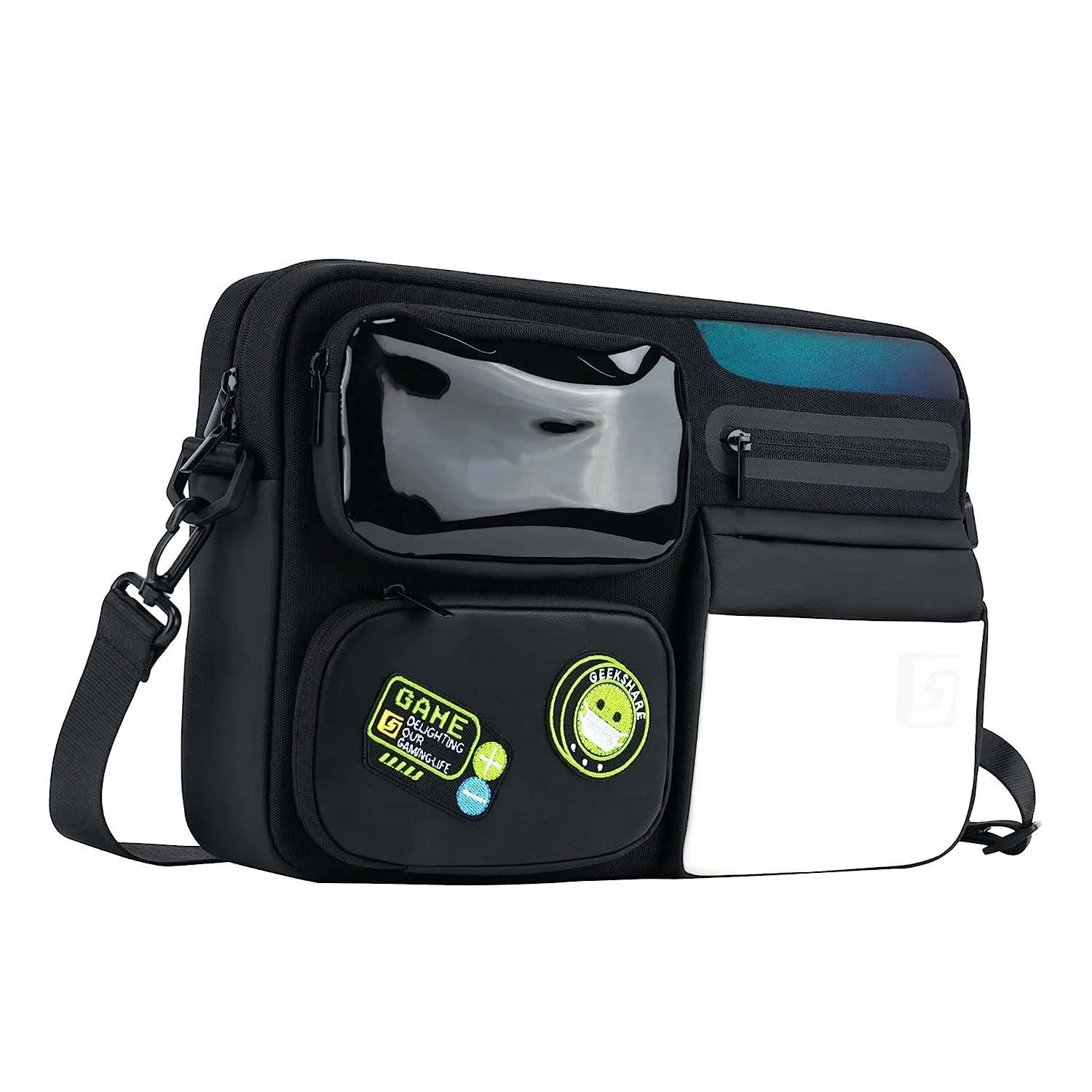 

Крутая сумка GeekShare через плечо для мужчин, модная многофункциональная черная сумочка через плечо с одной лямкой и защитой от кражи, большой вместимости