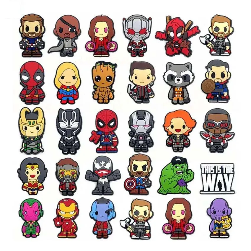 Украшения для обуви с супергероями Marvel в ассортименте