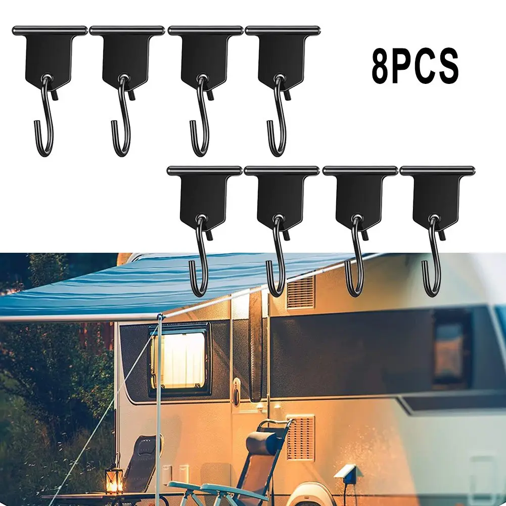 

8pcs S-shaped Camping Awning Hooks Clips RV Tent Hangers Light Hangers Party Light Hangers For Caravan Camper Accessories Hooks