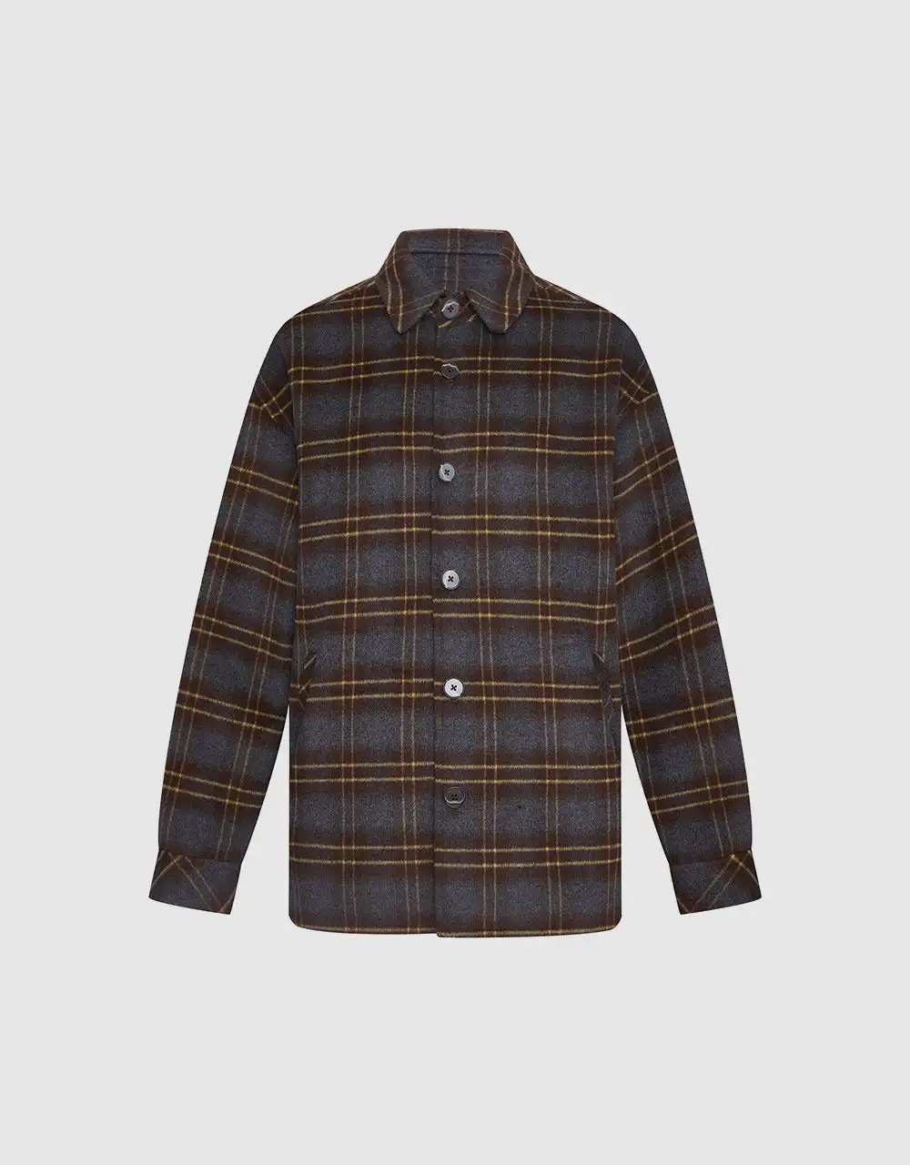 

Plaid Pattern Button Up Coat