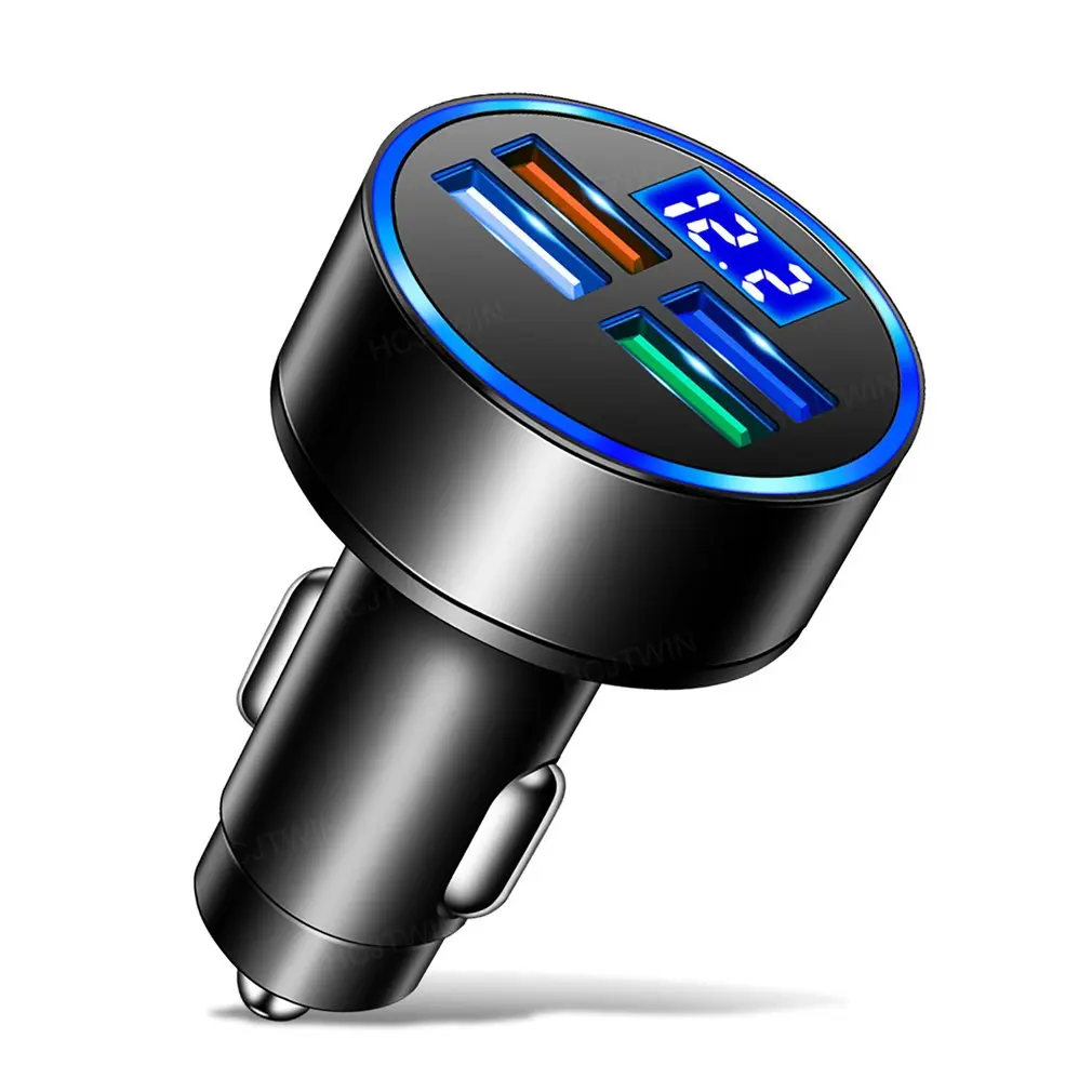 

Автомобильное зарядное устройство с 4 USB-портами и цифровым дисплеем