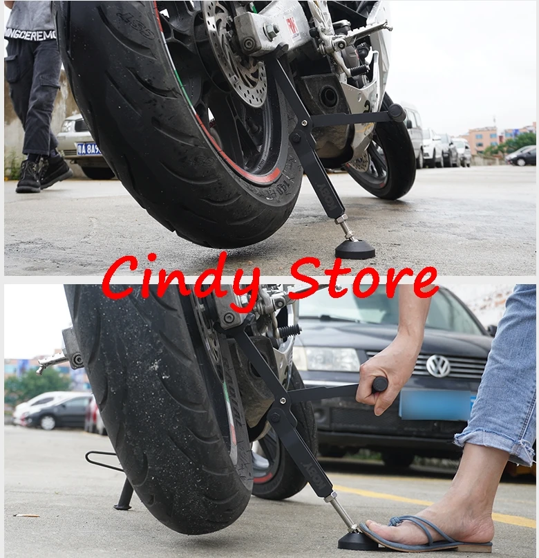 

Foldable Universal Motorcycle Wheel Lifter Outdoor Portable Motor Support Frame Device Motorbike Jack Repair Maintenance Tool