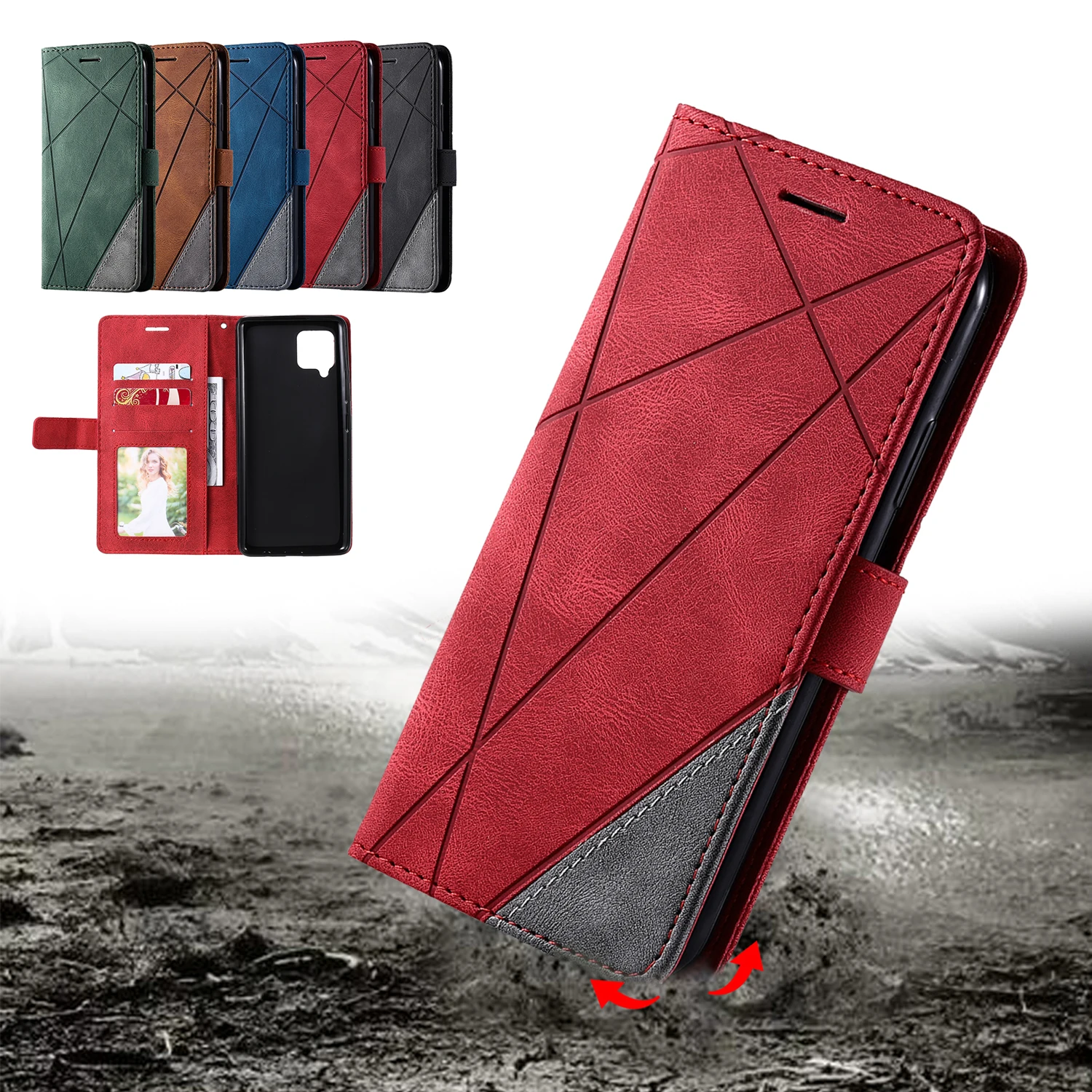 Leather Flip Case For Samsung Galaxy A03 Core A03S A02S A12 A22 A32 A42 A52 A72 A13 A33 A53 A73 A31 A51 A71 Mobile Phone Cover