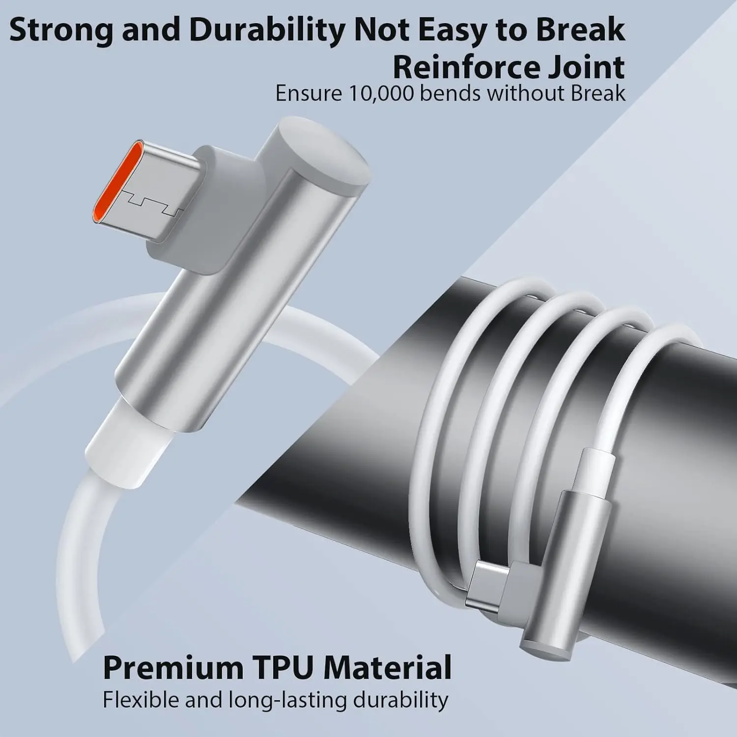 Угловой кабель 90 градусов для быстрой зарядки игр USB-кабель типа C 6A Xiaomi Redmi Note POCO F5