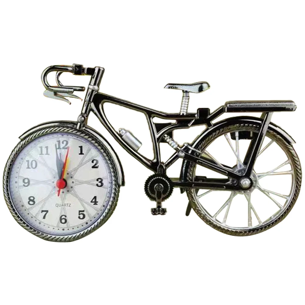 

Clock Alarm Bike Desk Model Vintage Metal Statue Sculpture Table Wall Retro Bedside Training Wakeup Dorm Gift Lovers Ornaments