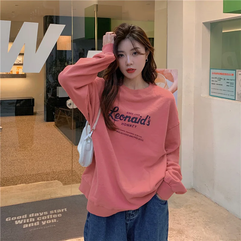 Корейские шикарные толстовки с вышивкой букв Y2k 2025 женские повседневные топы