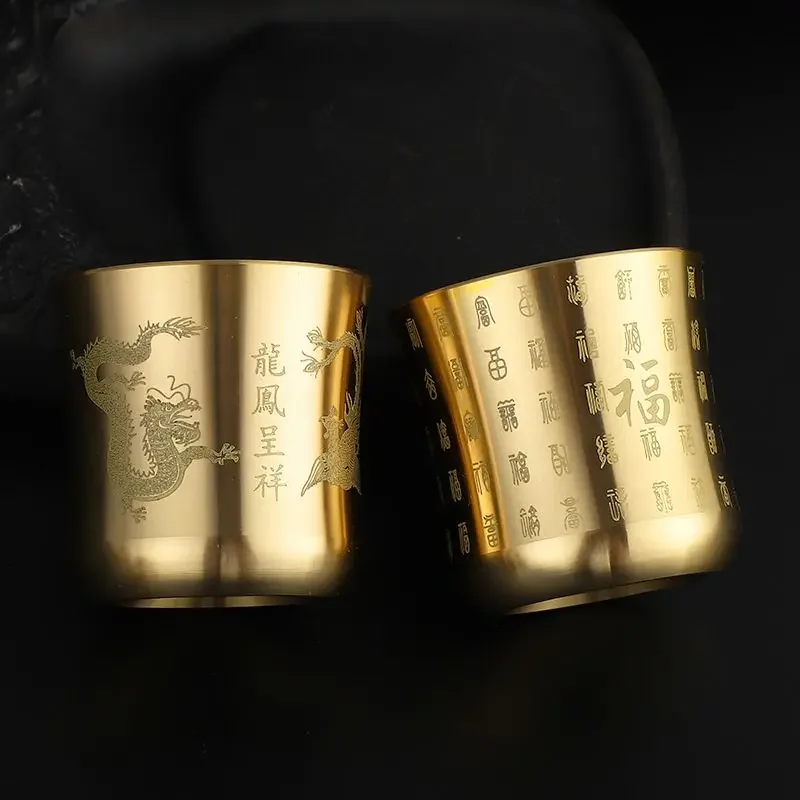 Бытовая посуда для питья латунный орнамент Будда Бог богатства чашка воды 1 шт.