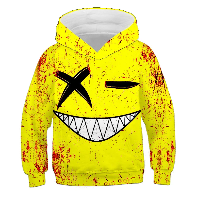 

Осенне-зимний пуловер с 3D принтом со смайликом для мальчиков, свитшот, модная теплая толстовка унисекс с длинным рукавом для мальчиков, паль...