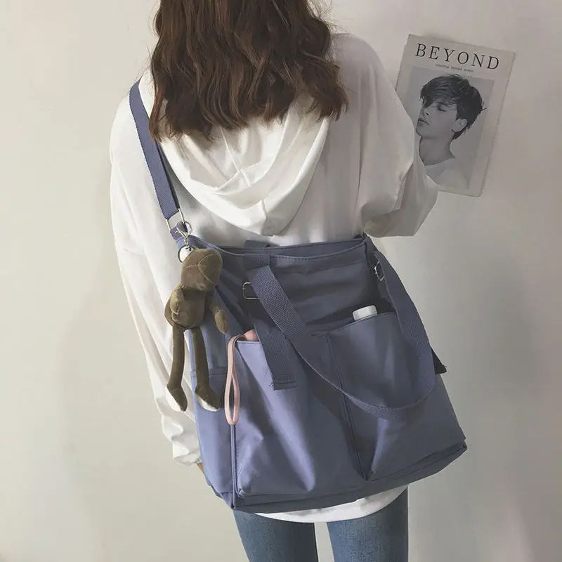 

Waterproof Oxford Large Capacity Canvas Girl Shoulder Hand Bucket Bag Basket Female Crossbody Bags for Women Casual Tote Purses