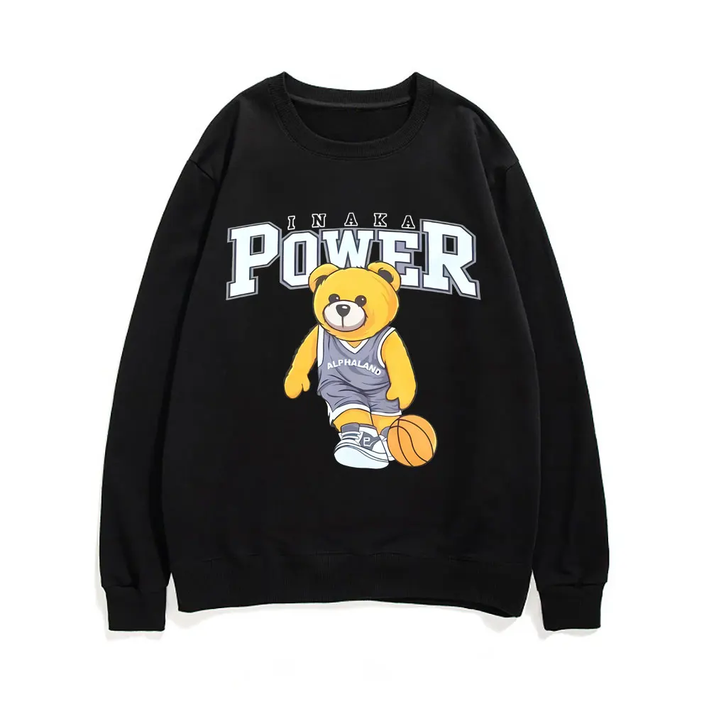 

Inaka Power Sweatshirt Funny Basketball Bear Pattern Print Sweatshirts Men's Streetwear Men Women Fashion Hip Hop Trend Pullover