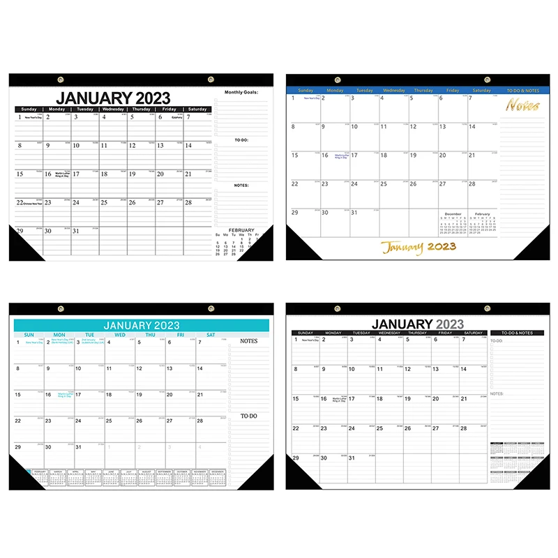 

2023 English Edition Black Classic Wall Calendar 18 Months English Desk Calendar Schedule Planning Office Calendar