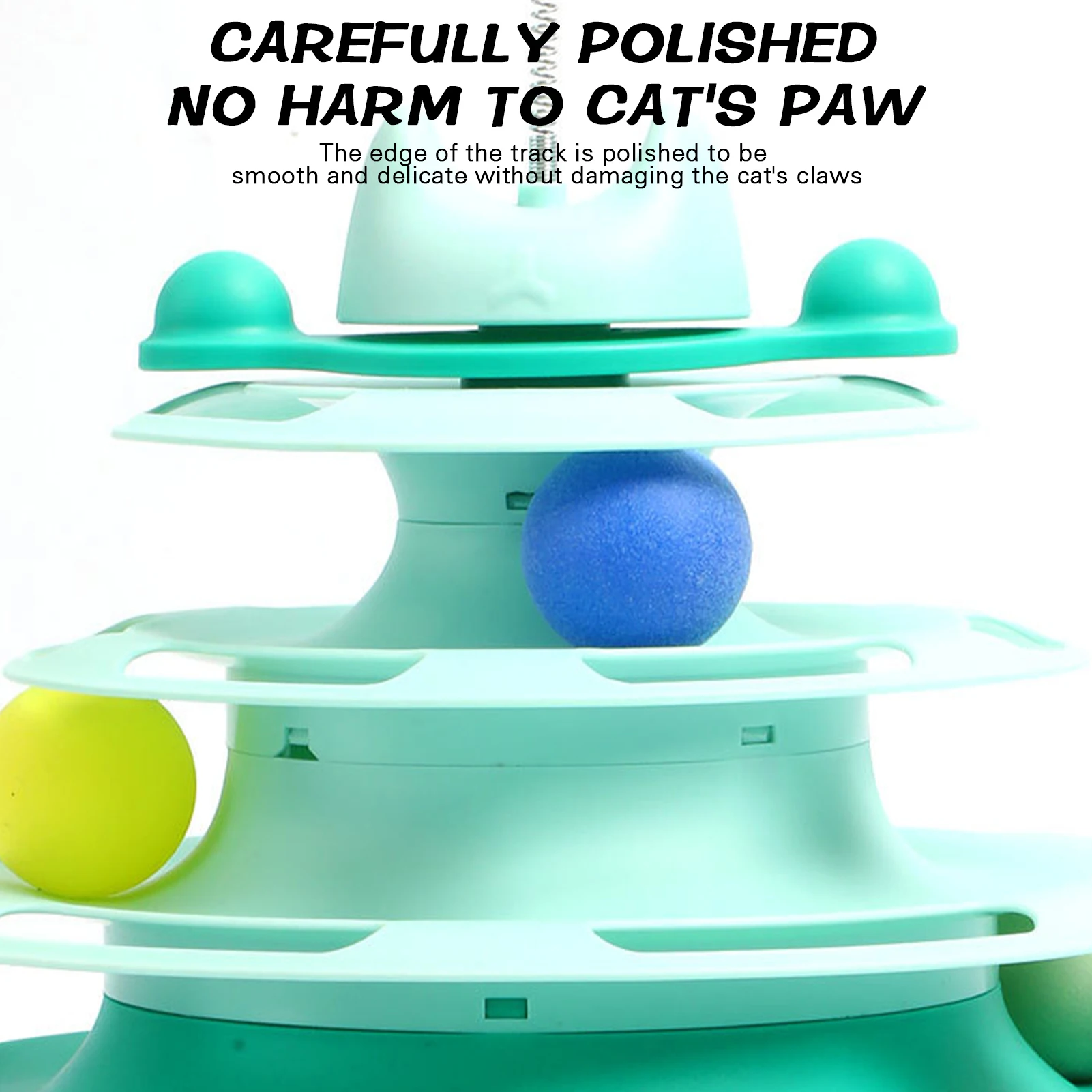 

Creative Cat Toy Four Layer Track Interactive Toy Detachable Cat Turntable Toy Pet Supplies Great Gift Teasing Cat Stick TS2