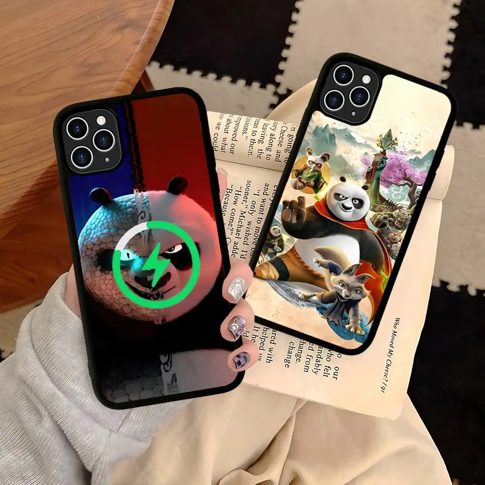 Фото Чехол для телефона K-Kung-Fu P-Panda Cool для iPhone 17 Air 16 E 15 14 13 12 11 Pro Max Plus, противоударный, из ТПУ, с поддержкой MagSafe №3