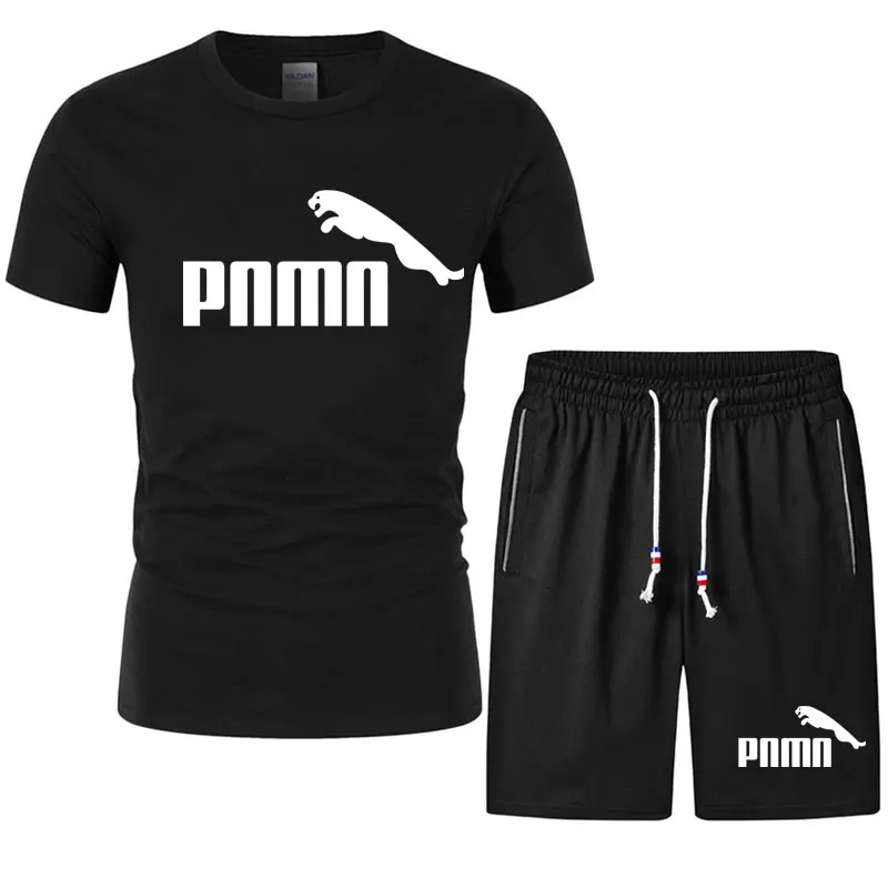 

2022 Summer New Men Shorts Sets Short Sleeve T Shirt +Shorts Print Male Tracksuit Set Men's Brand Clothing 2 Pieces Sets
