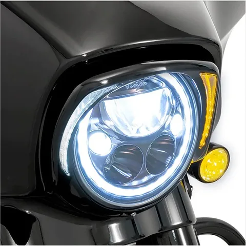 Для Touring Street Glide Road King Electra Tri Glide FLHR FLHX FLTXR мотоциклетная фара безель декоративное кольцо с янтарным указателем поворота